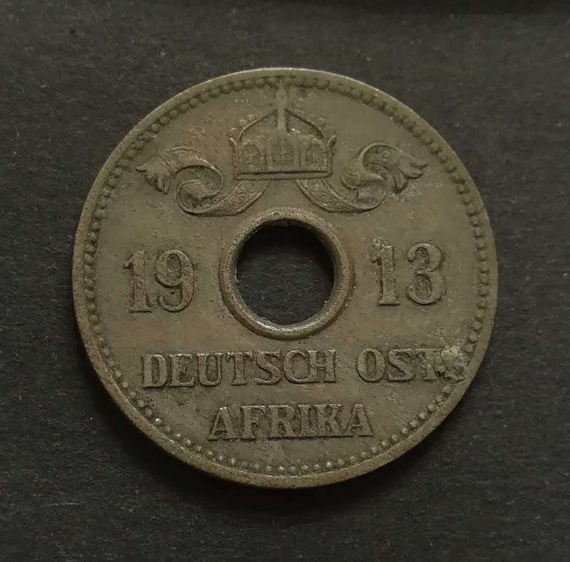 GERMAN EAST AFRICA SILVER 1913J 5 HELLER