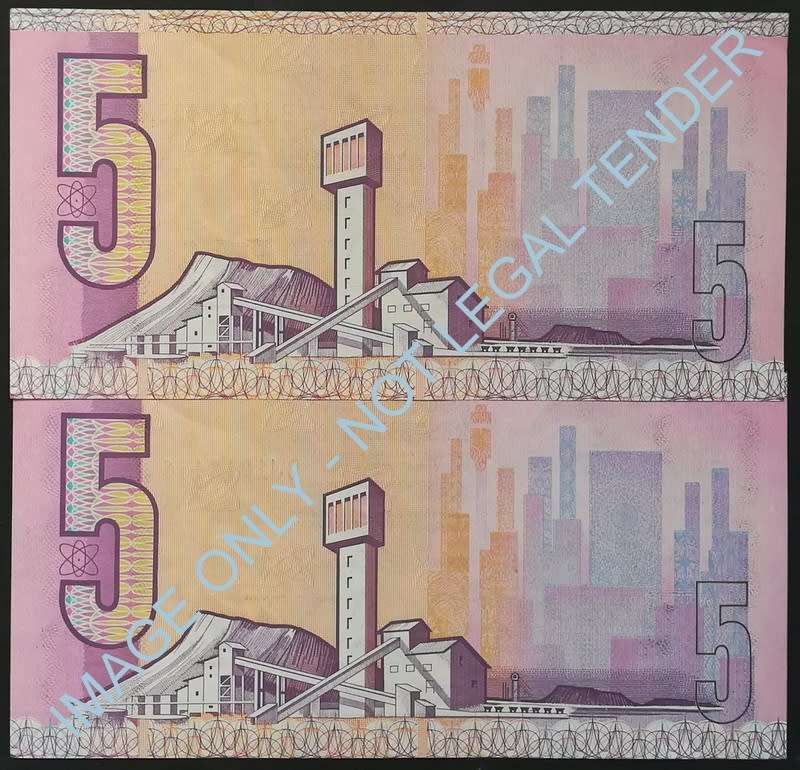 C L STALS 5 RAND NOTE 1ST ISSUE (2 NOTES SEQUENCE)