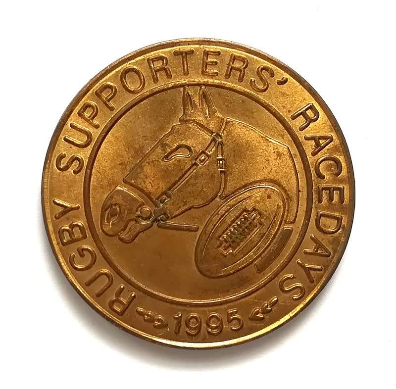 1995 RUGBY SUPPORTERS RACE DAYS MEDALLION 38MM