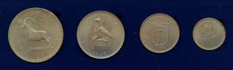 RHODESIA 1965 COIN SET S A M *BOX AND PAPERS*