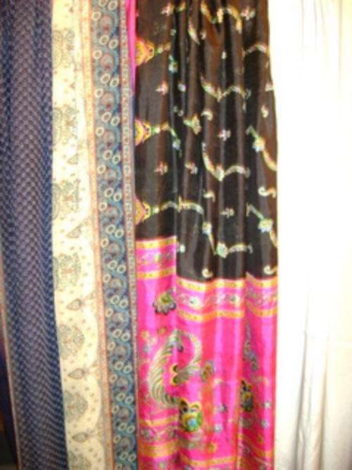 3 x PIECES VINTAGE SARI FABRIC APPROX. 5M X 1M EACH