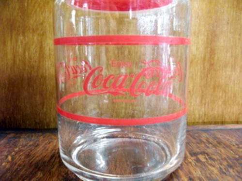 COC-COLA GLASS CANISTER 220MM X 80MM