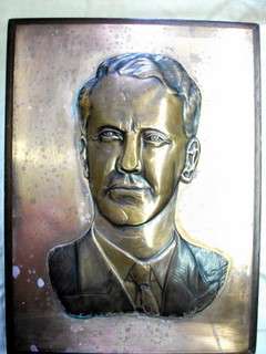 RHODESIAN PRIME MINISTER IAN SMITH (1964-1979) PORTRAIT IN COPPER BY DENNIS THOMSON