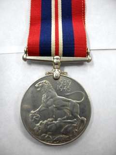 GENERAL SERVICE MEDAL 1939-1945 UNINSCRIBED WITH RIBBON