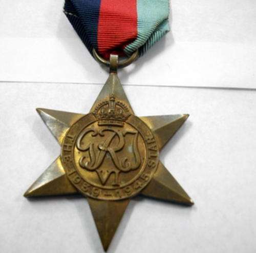 THE 1939-19445  STAR MEDAL WITH RIBBON