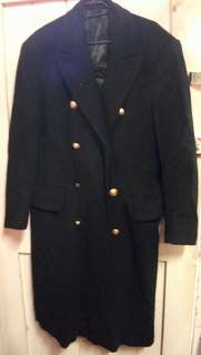 OLD SA NAVY GREATCOAT SIZE LOOKS LARGE-GOLD ANCHOR BUTTON AND ONE WITH 'DB' (SEE PHOTO)