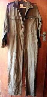 OLD SOUTH AFRICAN ARMY BROWN LONG SLEEVE COVERALL SIZE RR92 1980