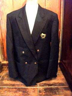 RUGBY - NAVY BLUE BLAZER WITH 'KZNRU' EMBROIDERED ON POCKET SIZE +- X-LARGE