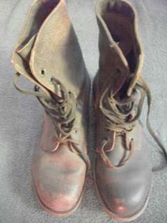 S.A.ARMY BROWN LEATHER BOOTS TOE TO HEEL 31CM