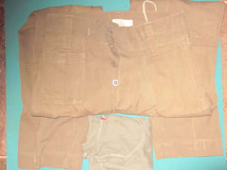 OLD SOUTH AFRICAN ARMY FIELD DRESS TROUSERS 8181 (32) 1979 AND VEST 38