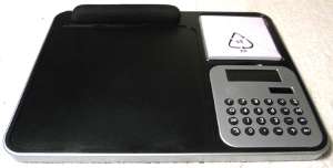 Mouse pad holder with pad holder and calculator