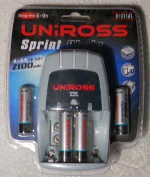 Uniross AA battery charger and batteries