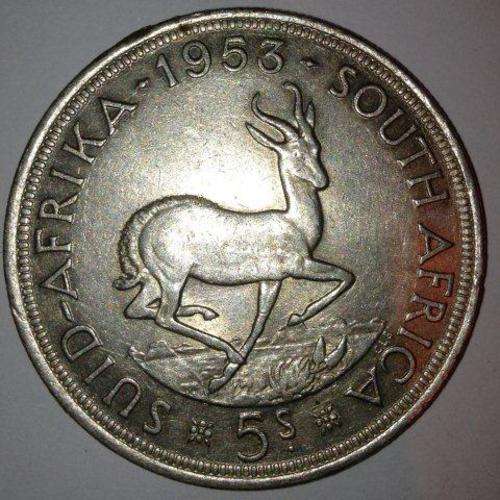 1953 South African 5 Shillings (Crown) - nice coin - R1 START!!!!
