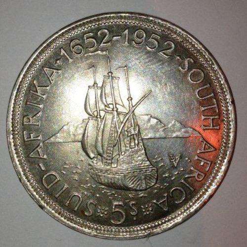 1952 South African 5 Shillings (Crown) - nice coin - R1 START!!!!
