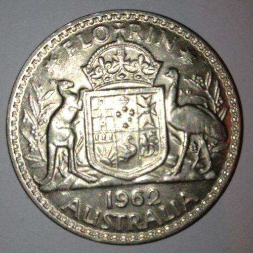 1962 Silver Australian florin - INCREDIBLE COIN! - R1 START!!!!