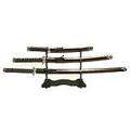 SET OF THREE NINJA DISPLAY SWORDS-BROWN