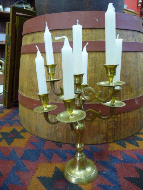 Classy Brass Seven Candle Holder