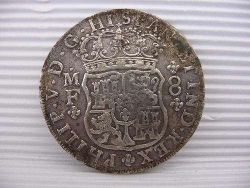 1743 Reichersdal Shipwreck Coin with damage where conglomorate was removed