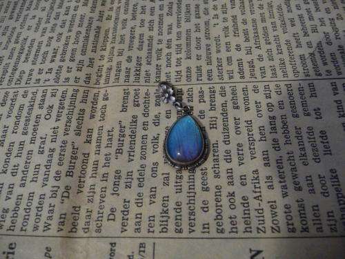 Vintage TLM Sterling Silver England Butterfly Wing Pendant