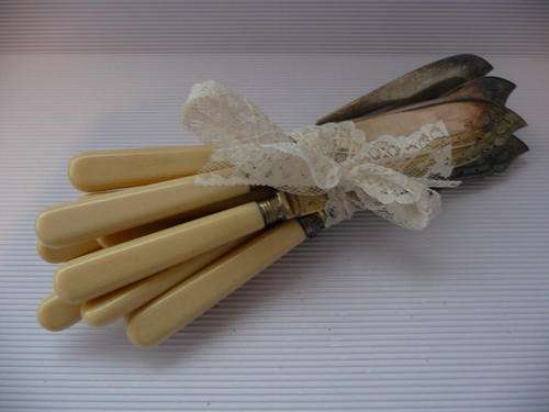 Twelve Piece EPNS Bone Handle Fish Forks and Knifes