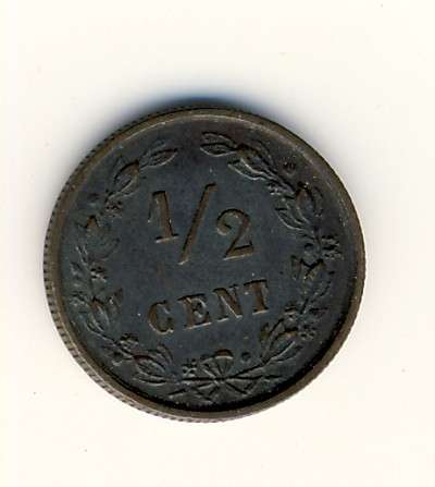 Netherlands - 1884 Half Cent - @@@ Crazy R1 Start