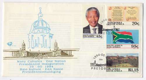 1994 RSA Presidential inauguration first day cover with Mandela stamp