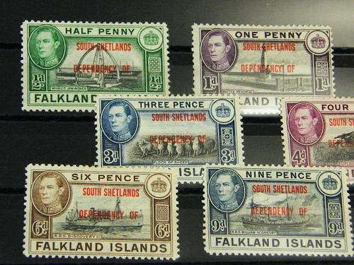 South Shetlands - Falkland Islands dependency 1944 set of stamps - D1 - D8 - book value of R500