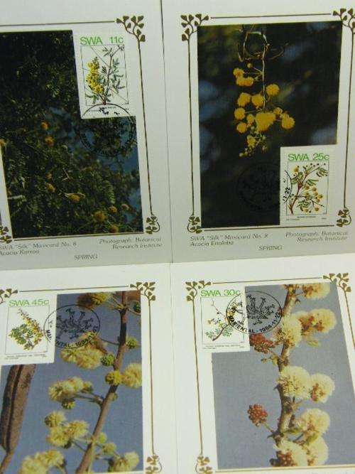 Set of 4 SWA silk maxicards no.8 Spring - SACC 445 to 448 - as per photo