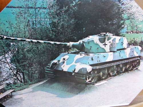Picture of German WW2 King Tiger tank of lt. Col Jochen Peiper's Kampfgruppe abandoned in Belgium -