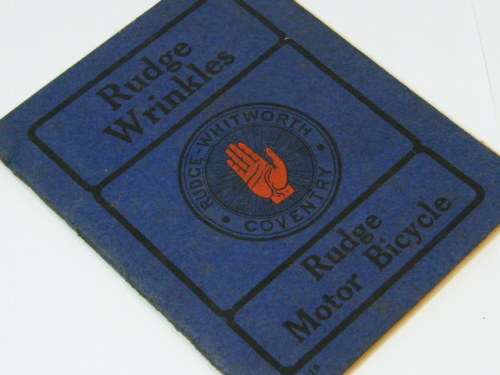 Rudge Wrinkles - Rudge Motor Bicycle - 1919 issue - Rudge-Whitworth Coventry - as per photo