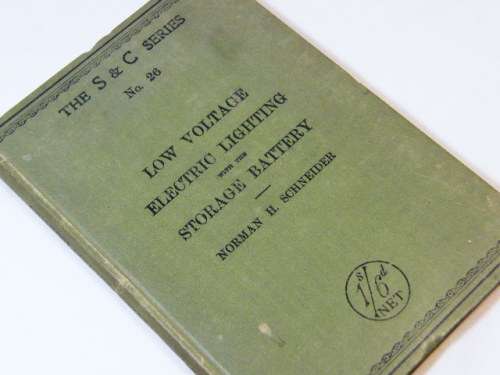 1916 Second edition of Low voltage electric lighting with the storage battery - norman H Schneider