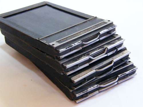 Lot of 4 Graphic film holders - Type 5 - 3 1/4 x 4 1/4 - made by Graflex