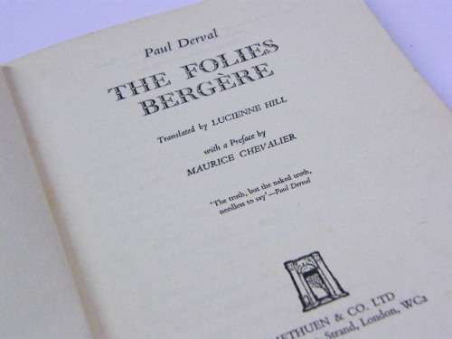 1955 First edition English edition The Folies Bergere by Paul Derval