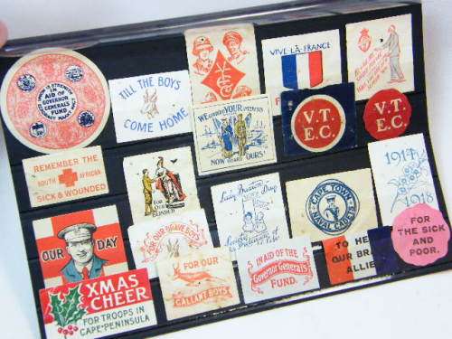 Lot of 20 different WW1 fundraising war stamps - originating from South Africa