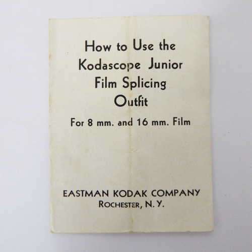 `How to use the Kodascope Junior film splicing outfit for 8mm and 16mm film` pamphlet