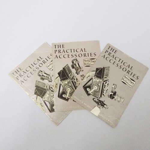 Lot of 3 `The practical accessories` Rolleiflex Rolleicord Fracke and Heidecke booklets