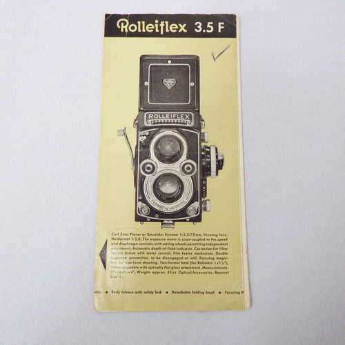 Rolleiflex 6x6  various Rolleiflex camera information brochure