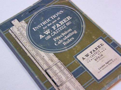 Vintage manual instructions for the use of AW Faber Castell Precision calculating rules
