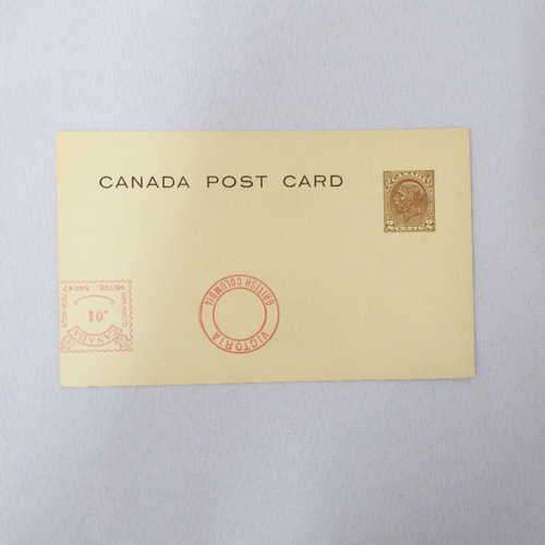 Canada Postal stationary. Postcard with George 5 re printed 2 cent stamp