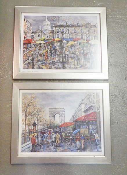 Pair of Paris Prints - With frame: 37 cm x 47 cm - Without frame: 31 cm x 40 cm