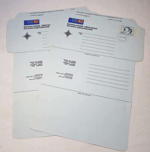 RSA Inland Aerogramme with pre printed 5 cents stamp - Unused,but cancelled in Pretoria 19 June 1980