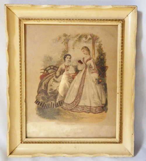 LA MODE ILLUSTREE Antique print in frame - Size with frame 35 x 30 cm Size without frame 30 x 24 cm