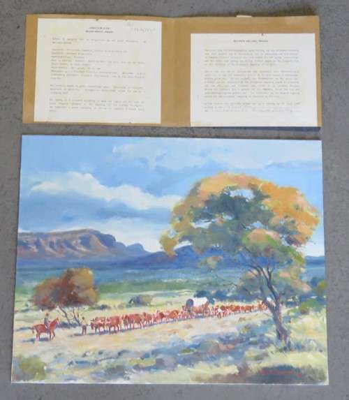 Oil painting by William Andries Joubert of Louis Tregardt trek - See description