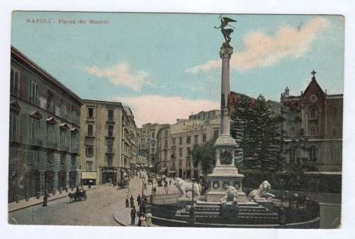 Postcard Naples, Italy to Johannesburg, South Africa - 1911 with 4 Italian stamps