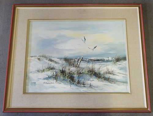 S.Dressen oil painting on board sea landscape - Sizes in description below