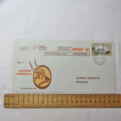 Lot of 2 Caprivi Airways flight covers No.1 and No.1 A