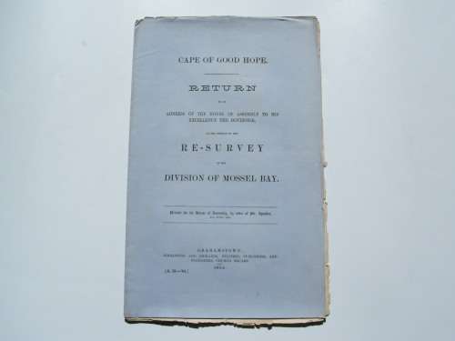 1864 Cape of Good Hope Copy a return on the resurvey of division of Mossel Bay