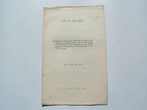 1907 Cape of Good Hope Report on using the DUTCH language for reports to the House of Assembly