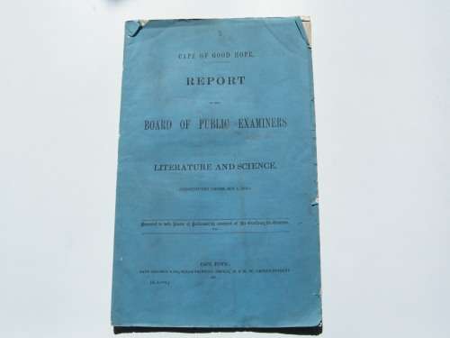 1874 Cape of Good Hope Report of the board of of public Literate and Science