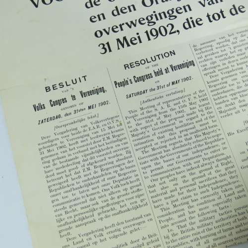 De Nieuwe Courant Newspaper of Netherlands 16 August 1902 with copy of Peace Treaty of Vereeniging
